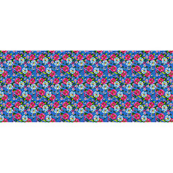 Бязь 1401, цветы. Цвет синий. Вид 1