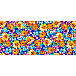 Бязь 0977, цветы. Цвет голубой. Вид 2