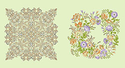 Бязь 13321, цветы. Цвет салатовый. Вид 3