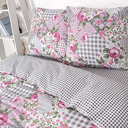 Бязь модистка, цветы. Цвет розовый. Компаньон