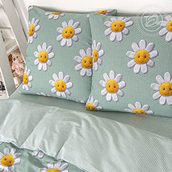 Бязь смайл, детский. Цвет зеленый. Компаньон