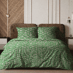 Бязь 72076, цветы. Цвет зеленый. Вид 2