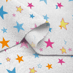 Фланель 5396, звезды. Цвет белый. Вид 2