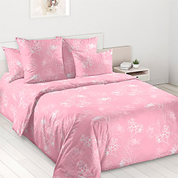 Перкаль цветочный триумф 1, цветы. Цвет розовый. Компаньон