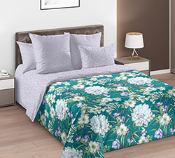 Ткань перкаль 235 см Белый букет 1 зел (компаньон 663321П255)