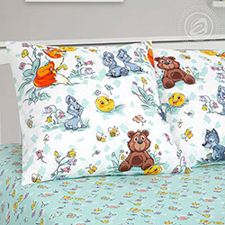 Поплин колобок, детский. Цвет белый. Компаньон