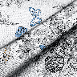 Рогожка 29340, бабочки. Цвет белый. Вид 2