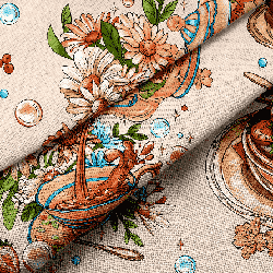 Ткань рогожка 150 см 29342 набивная