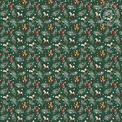 Ткань рогожка 150 см Лошадки