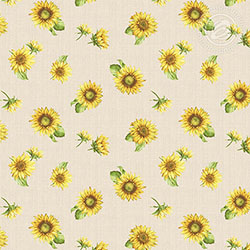 Ткань рогожка 150 см Подсолнухи