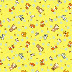 Ситец 21289, тематический. Цвет желтый. Вид 2
