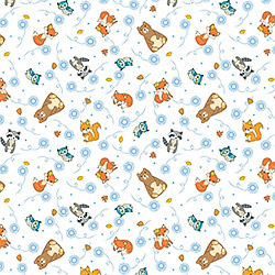 Ситец 21289, тематический. Цвет голубой. Вид 3