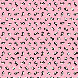 Ситец 29150, животные. Цвет розовый. Вид 2