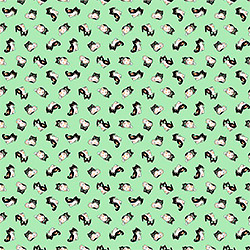 Ситец 29150, животные. Цвет зеленый. Вид 3
