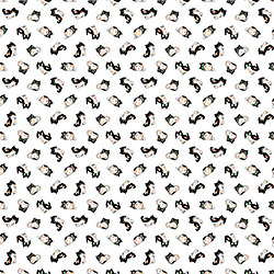 Ситец 29150, животные. Цвет белый. Вид 5