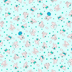 Ситец 29153, тематический. Цвет голубой. Вид 2