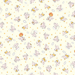 Ситец 29153, тематический. Цвет молочный. Вид 3