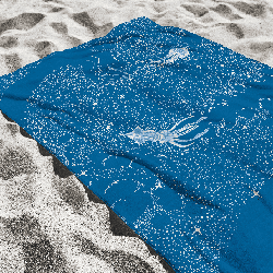 Вафельное полотно 29335, звезды. Цвет голубой. Вид 2