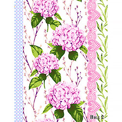 Вафельное полотно 2102, цветы. Цвет фиолетовый. Вид 2