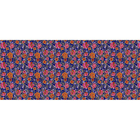 Бязь 1496, цветы. Цвет синий. 