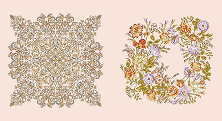 Бязь 13321, цветы. Цвет розовый. Вид 2