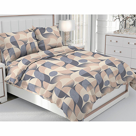 Бязь 6071, геометрический. Цвет бежевый.