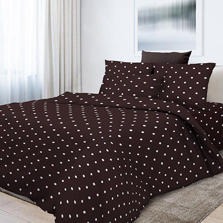 Бязь 6855, горох. Цвет шоколадный. Вид 1