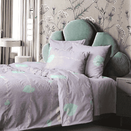 Бязь 7124, сердечки. Цвет серый.