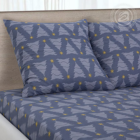 Бязь северная корона, новогодний. Цвет фиолетовый. Компаньон