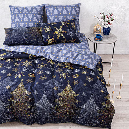 Бязь северная корона, новогодний. Цвет фиолетовый. Основная