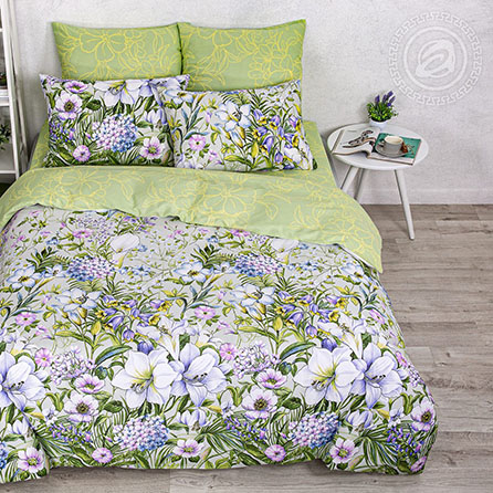 Бязь полянка, цветы. Цвет белый. Основная