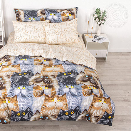 Бязь муррито, животные. Цвет коричневый. Основная