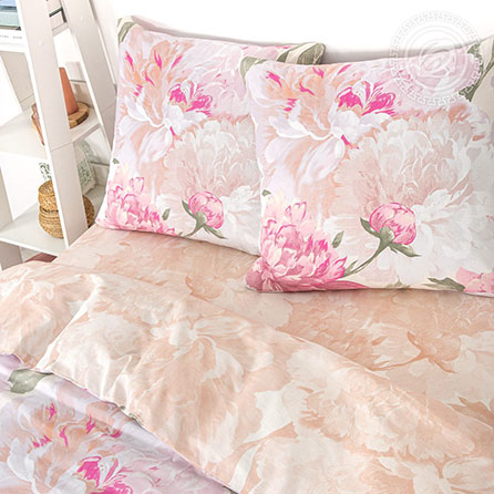 Бязь антуанетта, цветы. Цвет белый. Компаньон