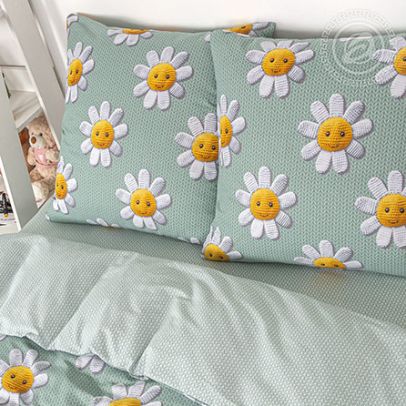 Бязь смайл, детский. Цвет зеленый. Компаньон