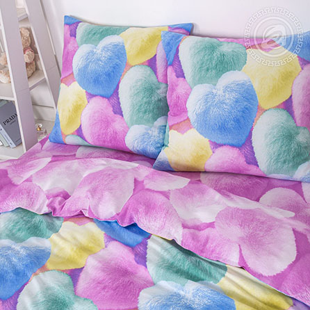 Бязь шерри, сердечки. Цвет розовый. Компаньон