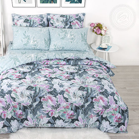 Бязь дивея, цветы. Цвет зеленый. Основная