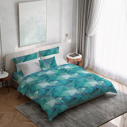 Бязь 72019, геометрический. Цвет бирюзовый. Вид 2