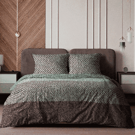 Бязь 72216, геометрический. Цвет зеленый. Вид 2