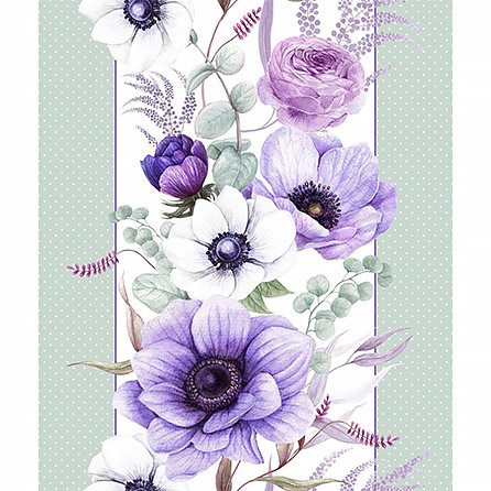 Дорожка 30143, цветы. Цвет фиолетовый.