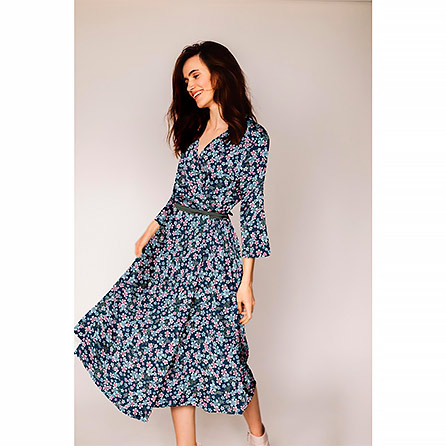 Фланель 21297, цветы. Цвет синий.