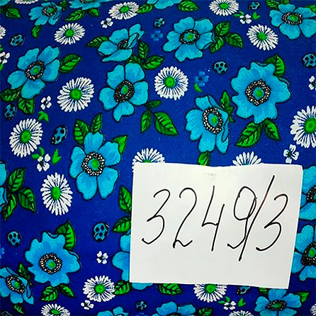 Фланель 3249, цветы. Цвет голубой. Вид 1