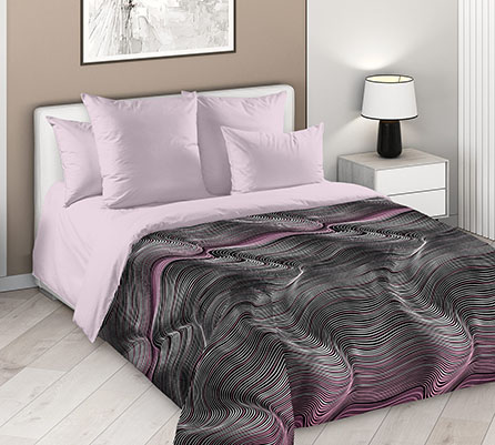 Перкаль плавные линии 1 роз 22, зигзаг. Цвет серый. Основная