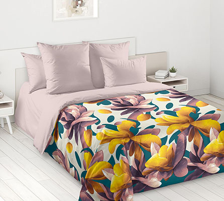 Перкаль фрезии 1, цветы. Цвет розовый. Основная