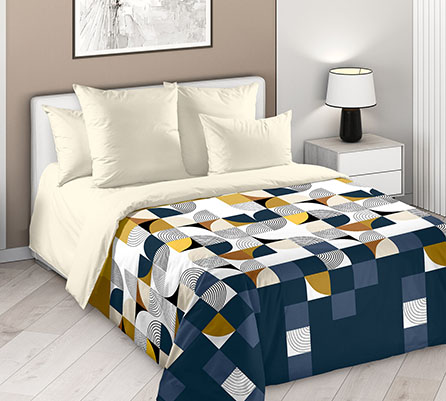 Перкаль колорит 1, геометрический. Цвет синий. Основная