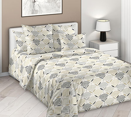 Перкаль нега 1, узоры. Цвет бежевый. Основная