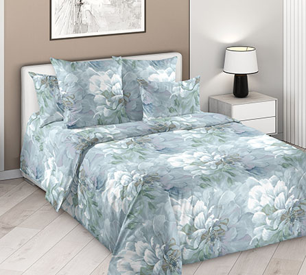 Перкаль таинственный сад 1 гол 22, цветы. Цвет голубой. Основная