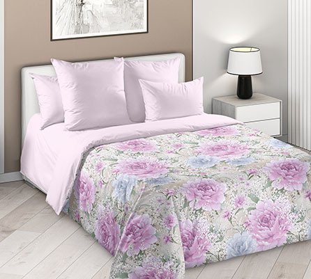 Перкаль фрейлина 1, цветы. Цвет сиреневый.