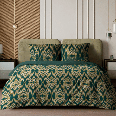 Перкаль 72222, орнамент. Цвет зеленый. Вид 1