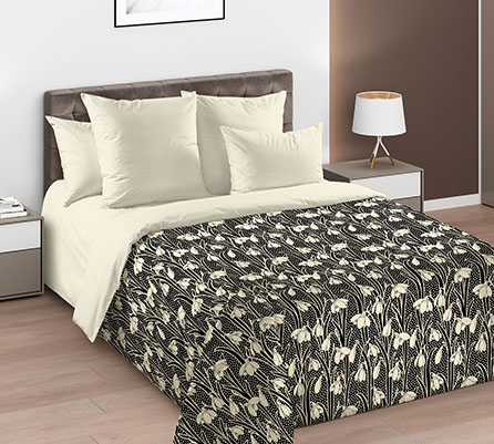 Перкаль инесса 1 беж 235, цветы. Цвет белый. Основная