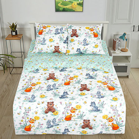 Поплин колобок, детский. Цвет белый. Основная